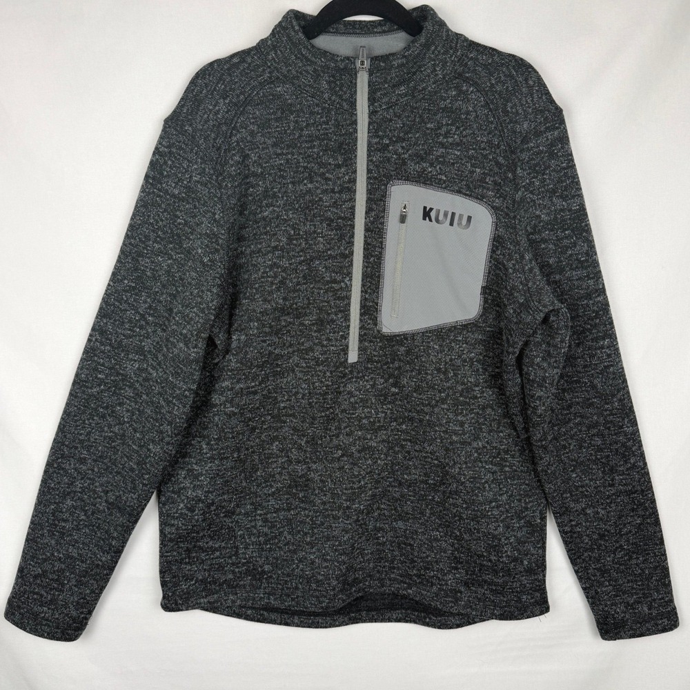 KUIU Base Camp Quarter Zip Pullover Sweater XL Charcoal Gray Gorpcore Hunting